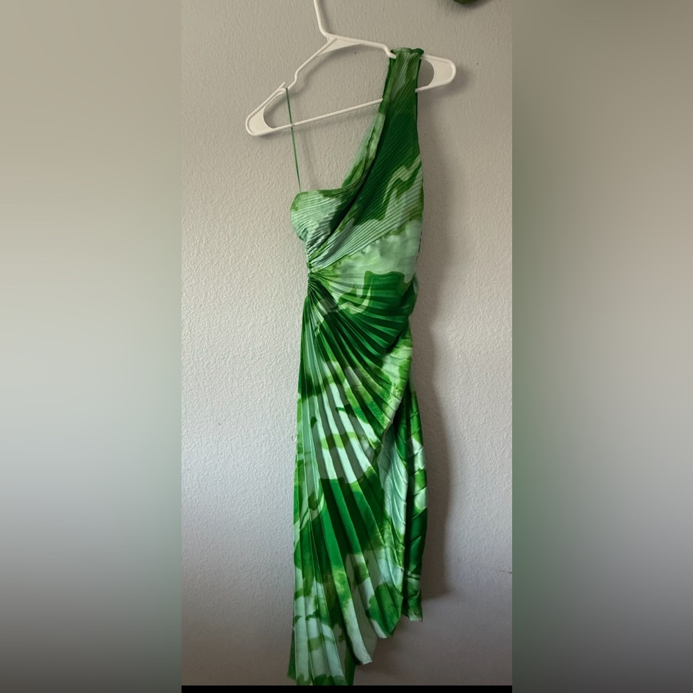 Luxxel Vibrant Green Asymmetrical Dress